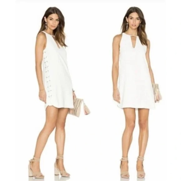 Parker Dresses & Skirts - Parker Riviera Lace-Up Sides White Dress Keyhole Neck